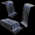 Vertical Water Fountain with Flowing Curtain Effect from Metal Panel Clear Water Texture