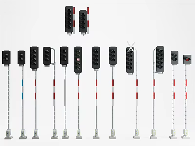 Various Outdoor Lights With Different Pole Designs For Garden And Pathway Use 3d model