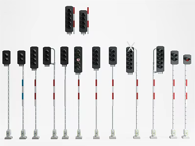 Various Outdoor Lights With Different Pole Designs For Garden And Pathway Use 3d model