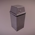 Gray Rubbish Bin With Lid And Disposal Function For Outdoor Use 3d model