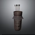 Brown Leather Quiver with Arrows for Daily Use Living Supplies