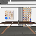 Stylish Indoor Sports Equipment Ping Pong Table With Wooden Legs And Decorative Wall Panels