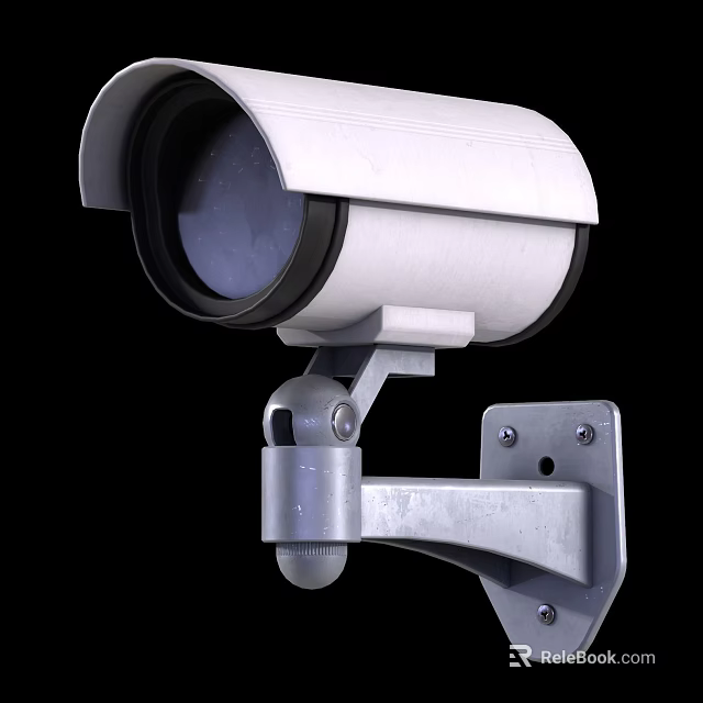 Commercial Equipment Security Surveillance Camera With Outdoor Wall Mount Bracket 3d model 