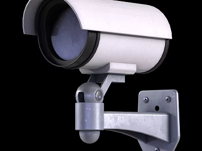 Commercial Equipment Security Surveillance Camera With Outdoor Wall Mount Bracket 3d model