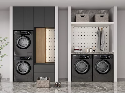 Modern Bathroom Cabinet Rack with Storage Shelves and Contemporary Design 3d model