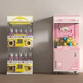 Yellow And Pink Claw Machine Entertainment Appliances With Stuffed Toys