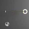 Modern Pendant Chandeliers With Geometric Shapes Metallic Accents And LED Lighting