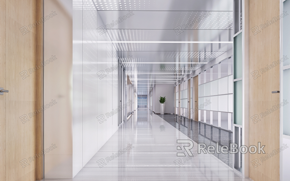 Modern Corridor Office Walkway model