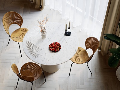 Modern Dining Table and Chair Combination model