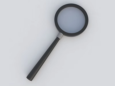 Practical Magnifying Glass With Black Handle And Round Clear Lens For Daily Use 3d model