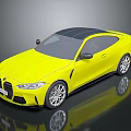 Sleek Yellow Car With Black Roof And Silver Wheels Modern Design