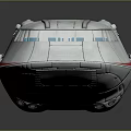 White Spaceship 3D Model With Red Stripe Emblem Engines And Windows 3d model