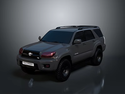 Gray Toyota SUV With Rugged Design Roof Rack And Black Windows 3d model