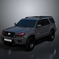 Gray Toyota SUV With Rugged Design Roof Rack And Black Windows