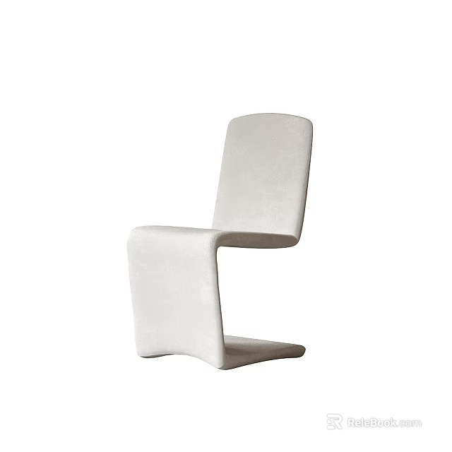 Modern White Single Chair With Sleek Curved Lines And Unique Ergonomic Design 3d model 