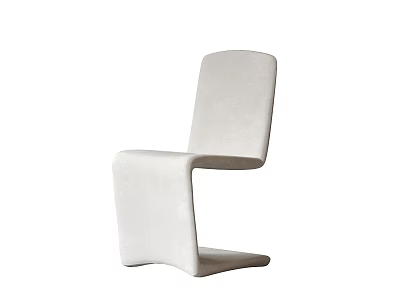 Modern White Single Chair With Sleek Curved Lines And Unique Ergonomic Design 3d model