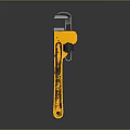 Yellow Adjustable Wrench Rustic Design Heavy Duty Hardware Tool For Home Repairs 3d model