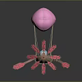Creative Structure With Pink Hot Air Balloon Small Boat Blue House And Pink Paddles