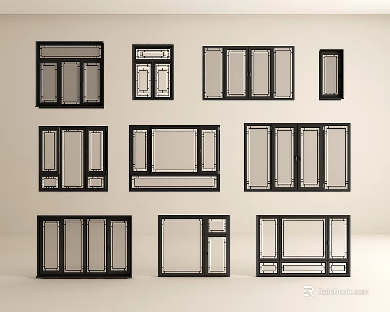 Various Casement Windows Collection With Different Design Styles 3d model