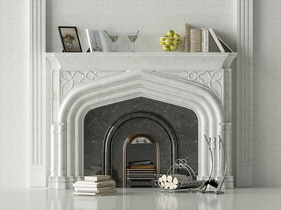 European Fireplace 3d model