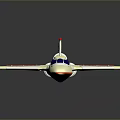 Cream Colored Toy Airplane with Orange Wings Cockpit Windows and Red Tail Tips