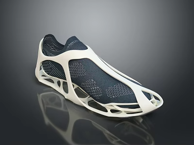 Modern Mesh Upper Shoes With White Cutout Structural Design And Comfortable Fit 3d model