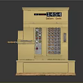 Vintage Gold Retail Sales Cash Register With Colorful Buttons And Crank Handle