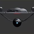 Futuristic Spaceship Model For Interstellar Cosmic Exploration With Sleek Aerodynamic Design