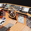 Commercial Marine Control Panel With Steering Wheel And Multiple Display Screens 3d model