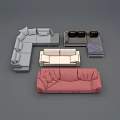 Various Style Sofa Combinations With L Shaped Two Seater Single Designs And Colors 3d model