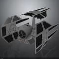 Detailed TIE Fighter Model Kit With Wing Structure And Engine Components
