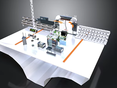 Weapon Display Setup With Various Components Mechanical Structures And Assembly Platform 3d model