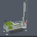 Industrial Crawler Mounted Drilling Equipment Green White With Tall Drill Pipe Operation Platform