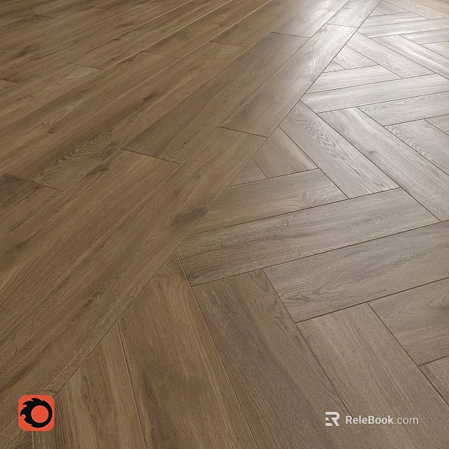 Wooden Floor Components Featuring Herringbone Pattern And Natural Wood Grain 3d model