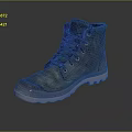 High Top Leather Boots With Dark Textured Upper Brown Sole And Laces