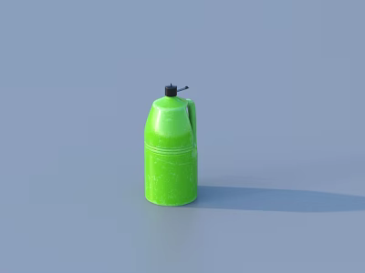Green Hardware Tool Spray Bottle With Black Nozzle And Handle On Gray Background 3d model