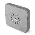 Square Concrete Grey Wall Clock With Hollow Out Dial And White Hands 3d model