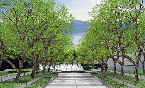 Modern Tree Landscape Tree Sapium sebiferum Forest Axis Ritual Landscape Tree Array 3d model