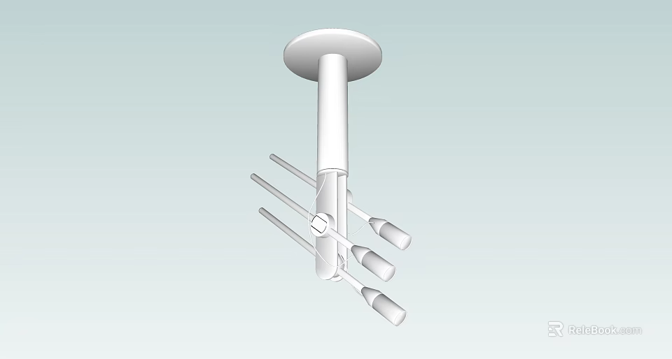 Modern White Chandelier Featuring Sleek Structure And Multiple Bulbs For Home Decor 3d model 