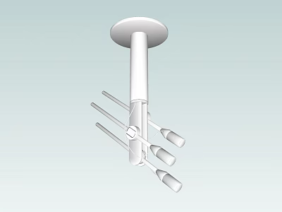 Modern White Chandelier Featuring Sleek Structure And Multiple Bulbs For Home Decor 3d model