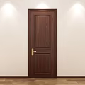 Light Colored Hinged Door with Golden Handle in Modern Minimalist Design