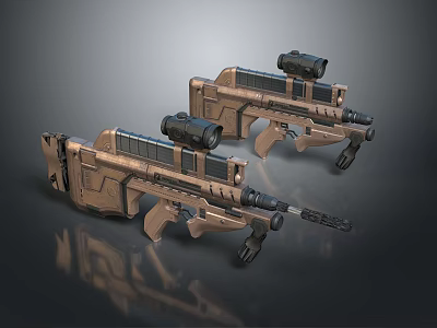 sniper rifle sniper rifle scope 3d model