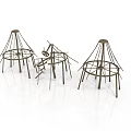 Abstract Metal Art Installation With Cone Shaped Frames And Geometric Design 3d model