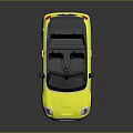 Yellow Mini Cooper Convertible Car With Black Wheels And Black Interior