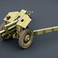 Vintage Military Field Artillery Weapon With Iron Barrel And Spoked Wheels