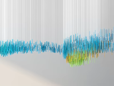 Modern Hanging Chandelier With Colorful Vertical Strips And Gradient Blue Green Yellow Tones 3d model