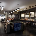 Modern Mall Store Interior Design With Display Shelves Product Displays And Lighting