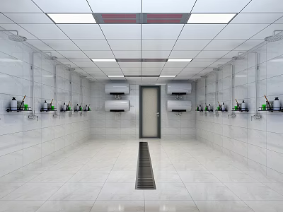 Modern shower fire brigade bathroom 3d model