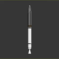 Space Exploration Rocket Model With White Body Black Silver Top And Base 3d model
