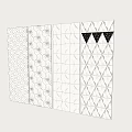Decorative Wainscoting Panels With Various Geometric And Floral Patterns For Interior Design 3d model